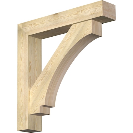 Ekena Millwork Imperial Block Rough Sawn Bracket w/ Offset Brace, Douglas Fir, 8"W x 44"D x 44"H BKT0806X44X44IMP05RDF